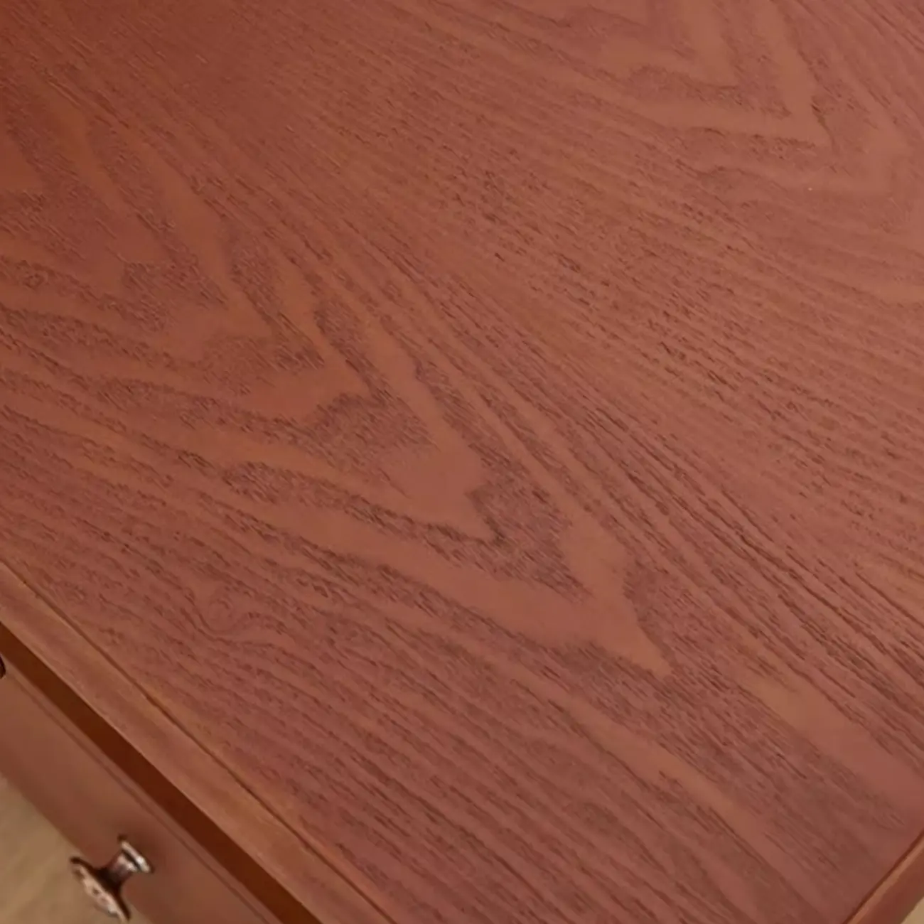 French Country Black 2 Drawers Wooden Nightstand