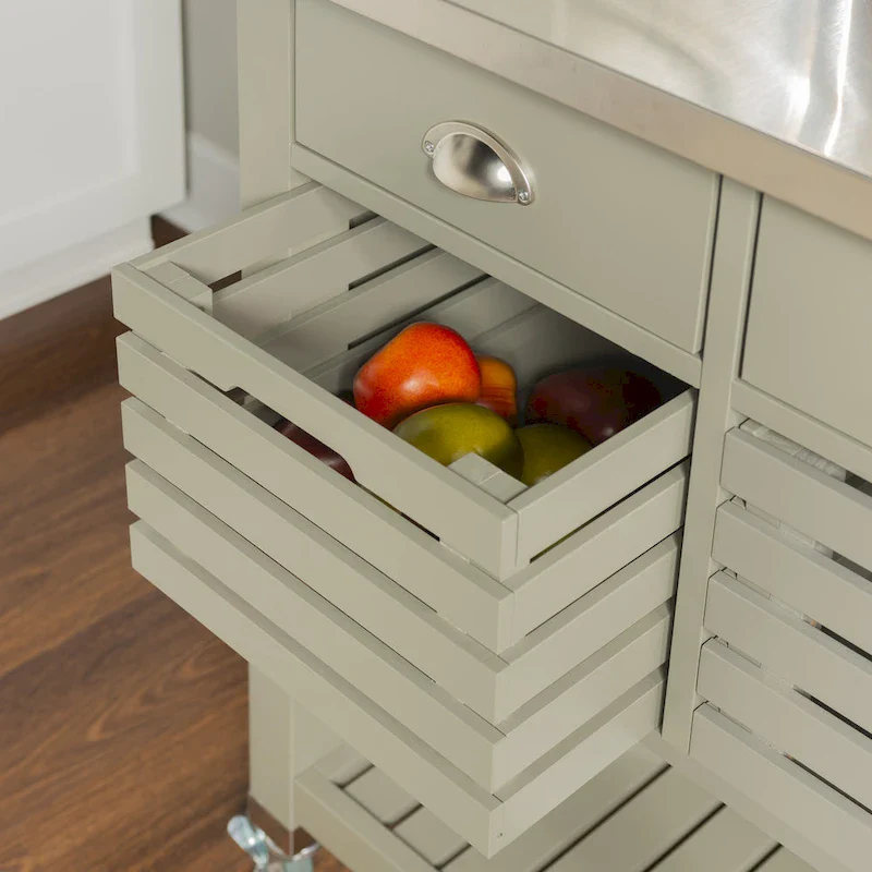 The Gray Barn White Squirrel Grey Wood Kitchen Cart