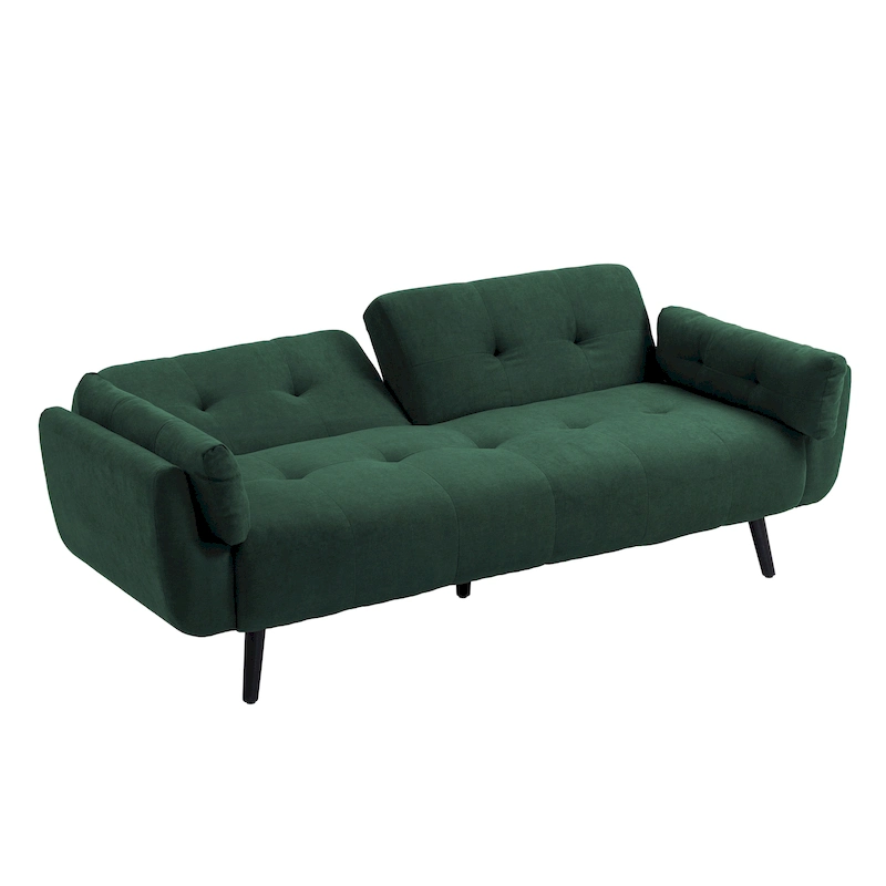 Modern Adjustable Backrest Convertible Futon Sleeper Couch