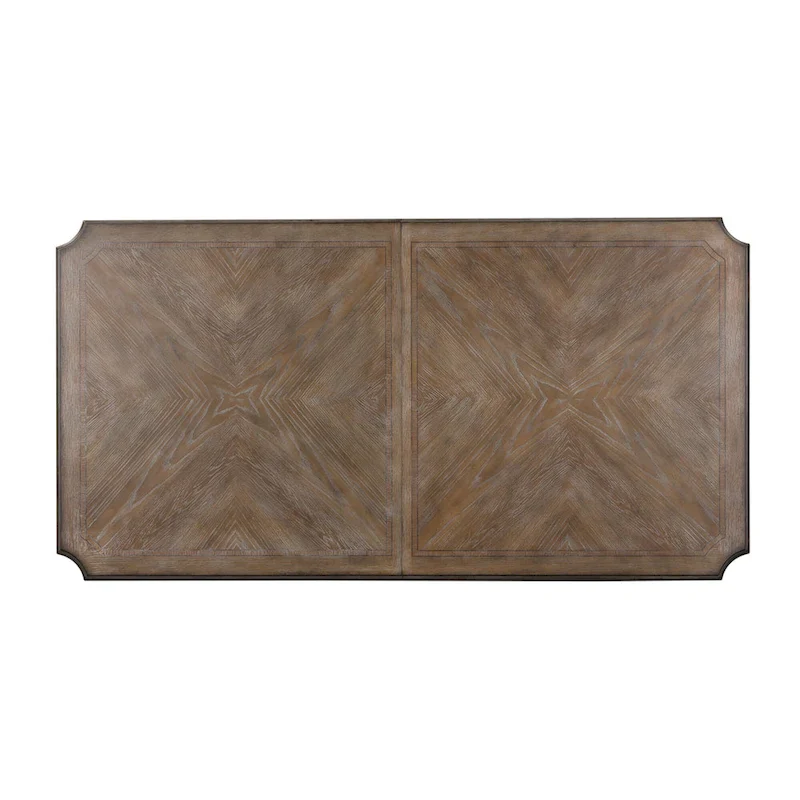 Abbey Park Antique White & Weathered Brown 7 Piece Trestle Table Set