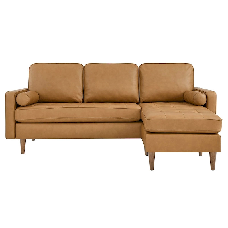 Valour 78 Leather Apartment Sectional Sofa
