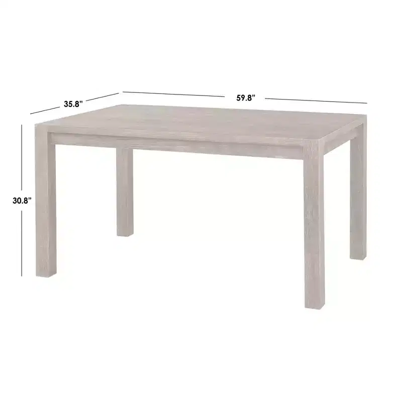 Buylateral Verdon Modern Farmhouse Rectangular Dining Table Driftwood
