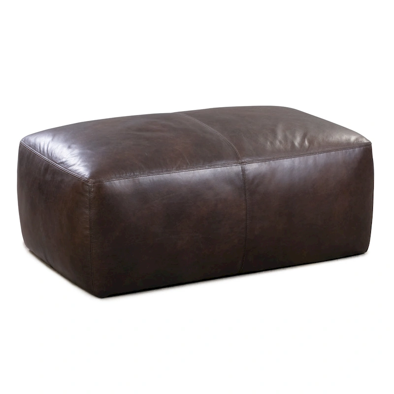 Poly & Bark Denver Leather Ottoman - Full Grain Genuine Italian Leather