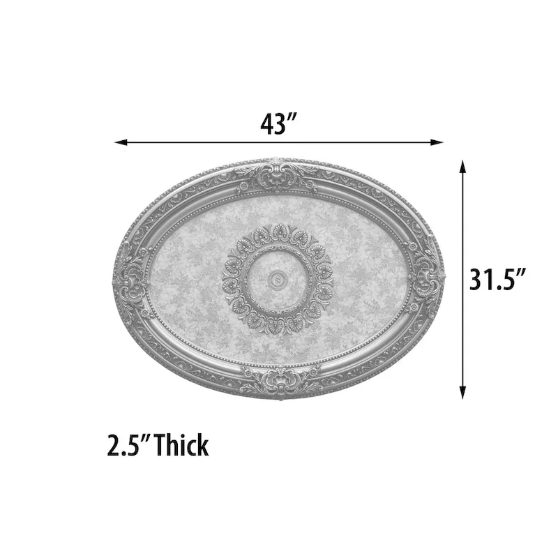 Golden Rocaille Oval Chandelier Ceiling Medallion