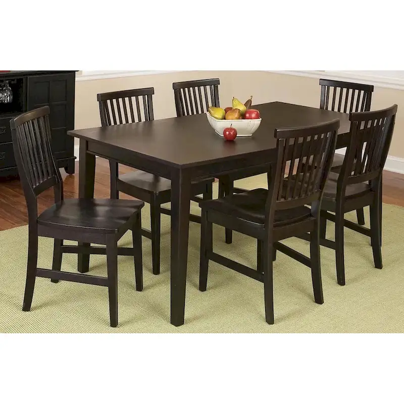 Arts & Crafts 7-piece Rectangular Dining Set with Extension Leaf by Homestyles