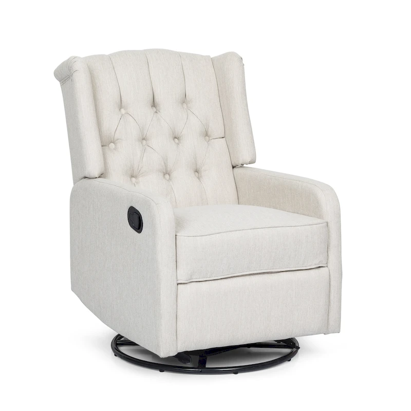 Mohaven Contemporary Tufted Wingback Swivel Recliner by Christopher Knight Home