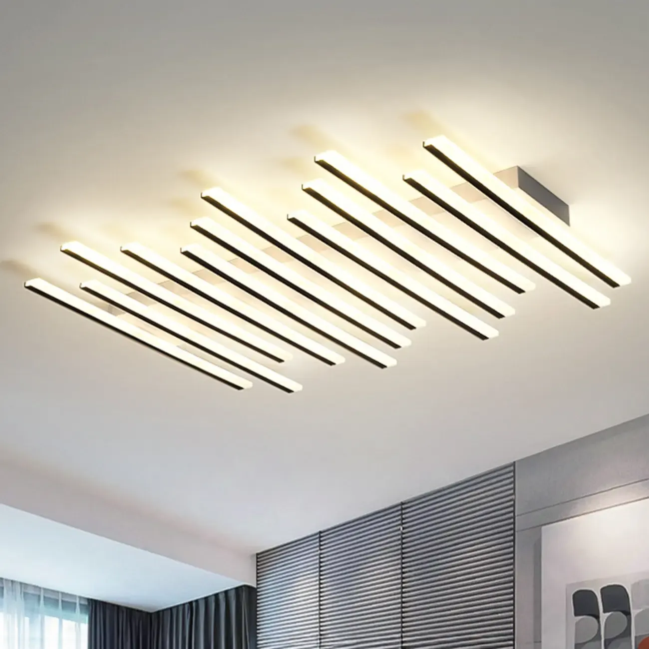 Geometric LED Semi Flush Ceiling Light with Acrylic Shade
