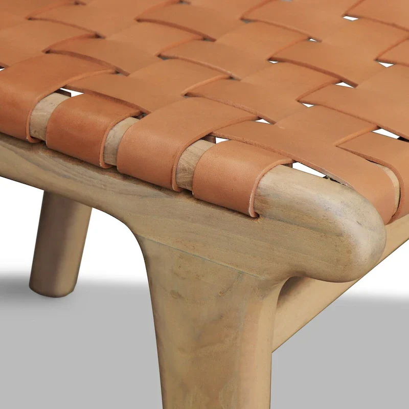 Banda Teak & Leather Dining Chair - Solid Teak Wood Frame