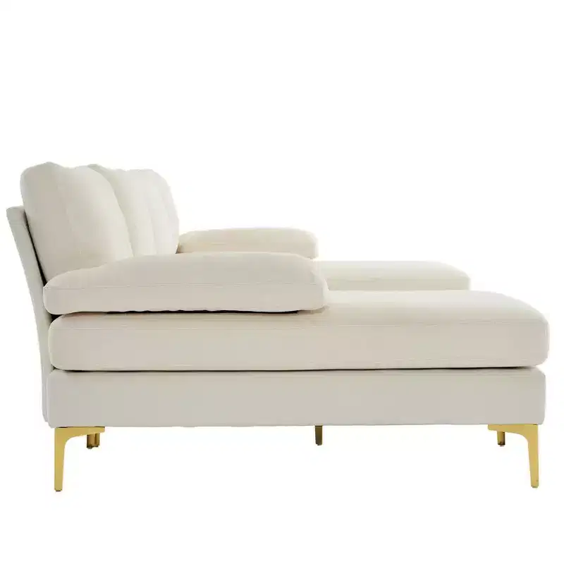 Karl Home |110 in. W Pillow Top Arm 3-Piece U-shaped Polyester Sectionals in Off-White