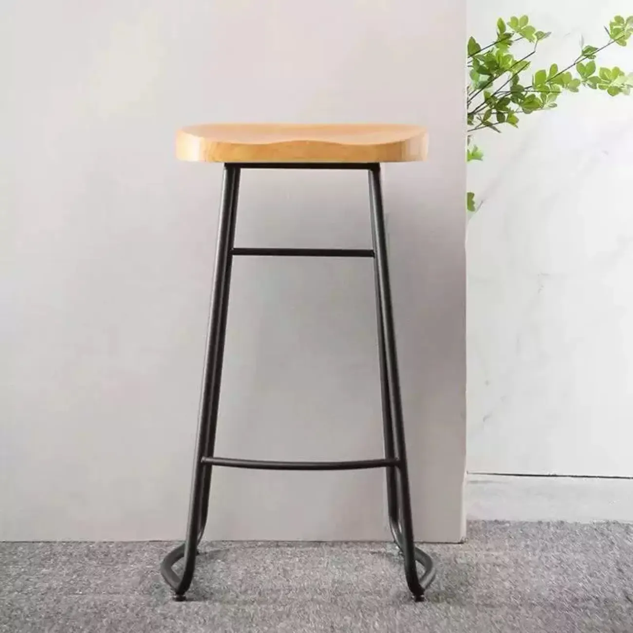 Modern Natural Wood Counter Height Bar Stools