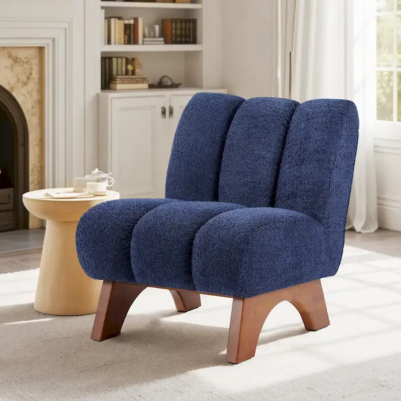 Art Leon Modern Wood and Fabric Accent Sofa Chair