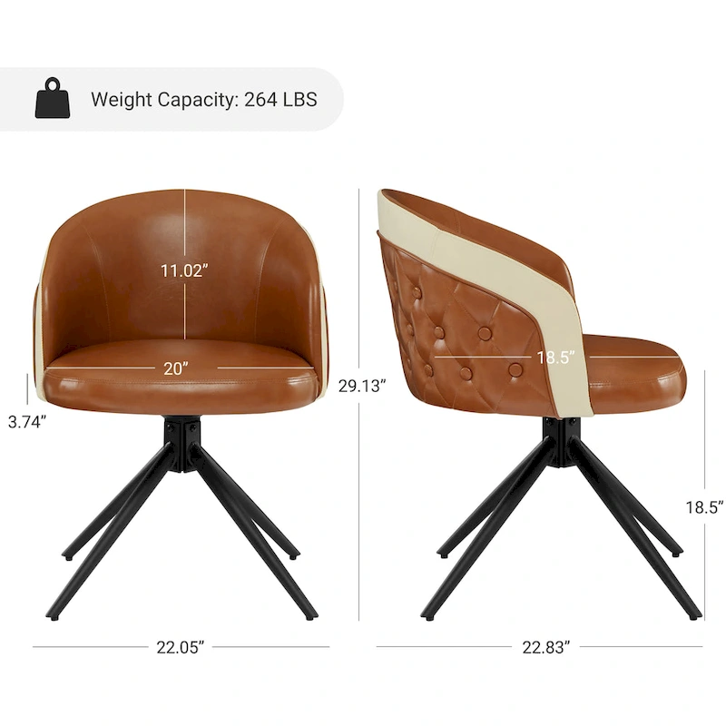 Art Leon Faux Leather Swivel Home Office Chair