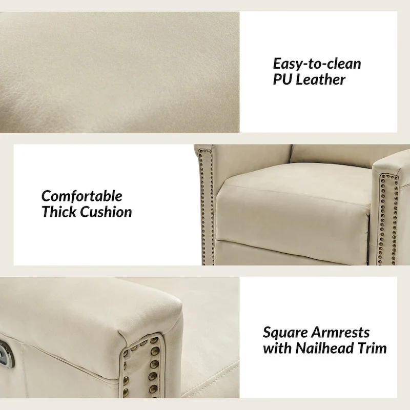 Tobias Traditional Swivel And Rocker Power Recliner Set of 2 by HULALA HOME