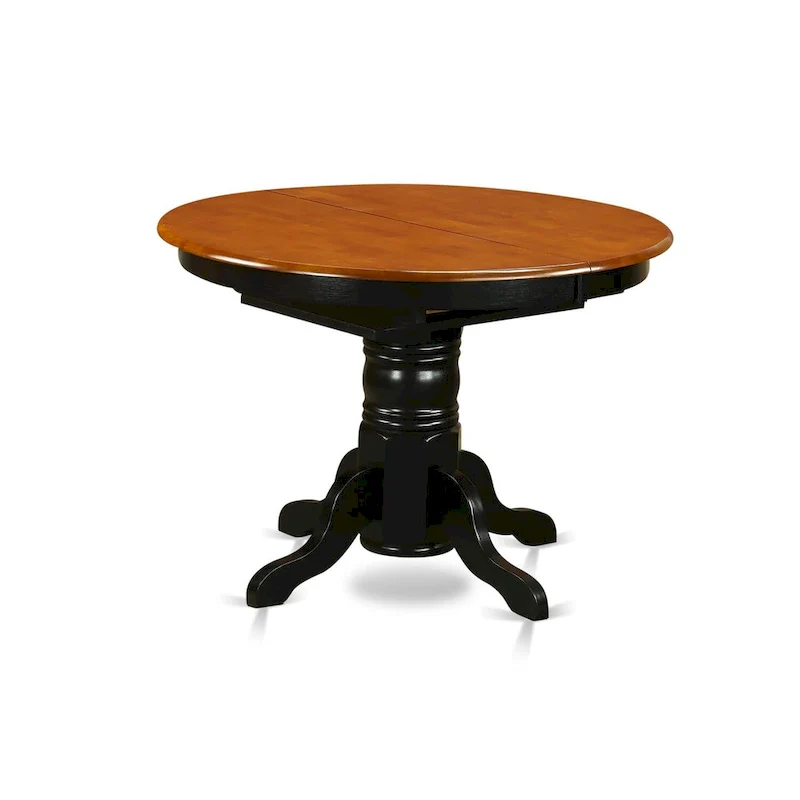 East West Furniture Kenley Modern Kitchen Table - an Oval Dining Table Top with Butterfly Leaf & Pedestal Base, (Finish Options)