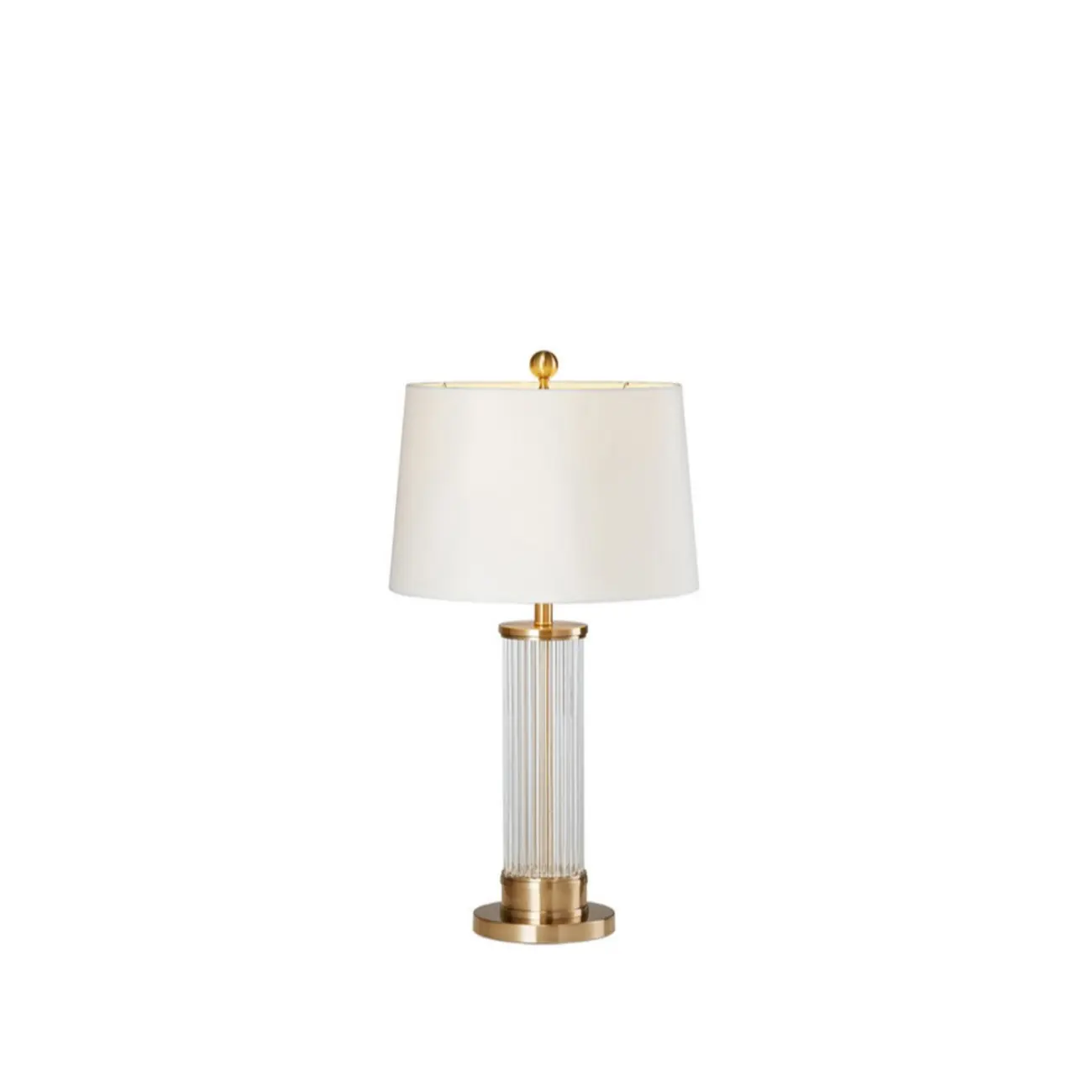 Modern Elegant Barrel Gold LED Table Lamp Fabric Shade