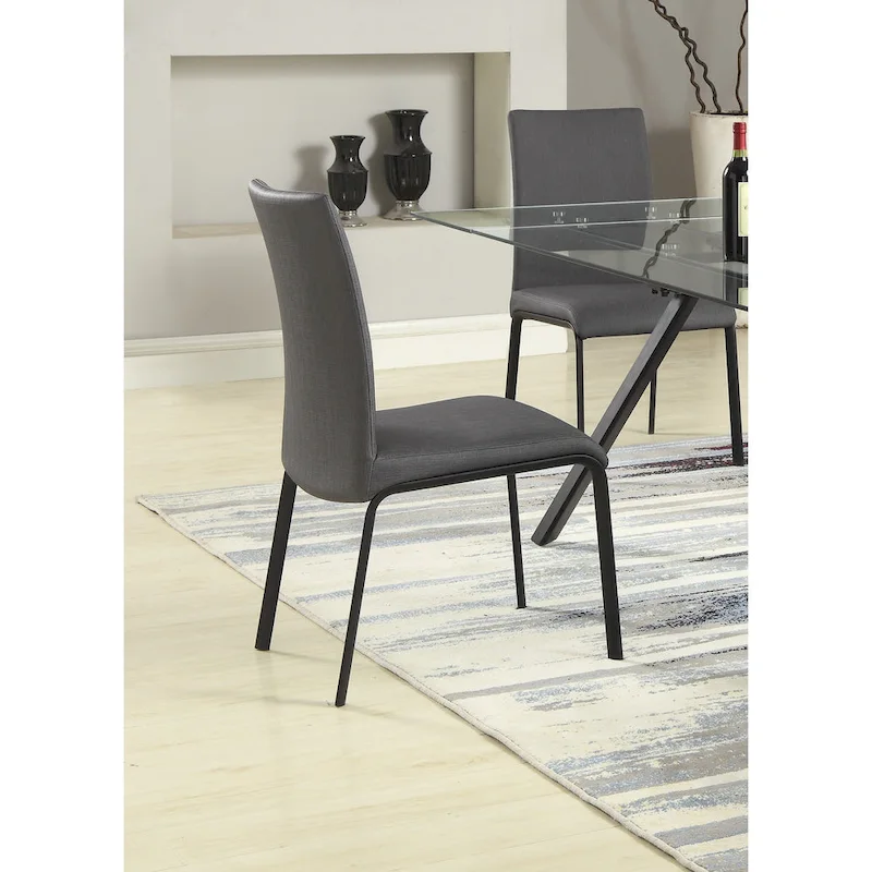 Somette Amanda Curved Back Dining Chair in Ash, Set of 4