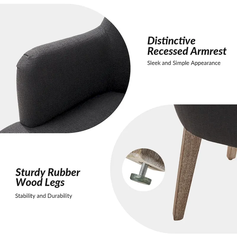 Farmhouse Upholstered Solid Wood Dining Chair Set of 2