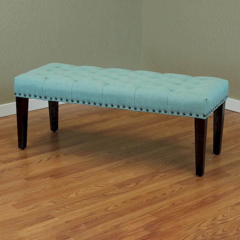 Sopri 49-inch Linen Upholstered Tufted Transitional Bench
