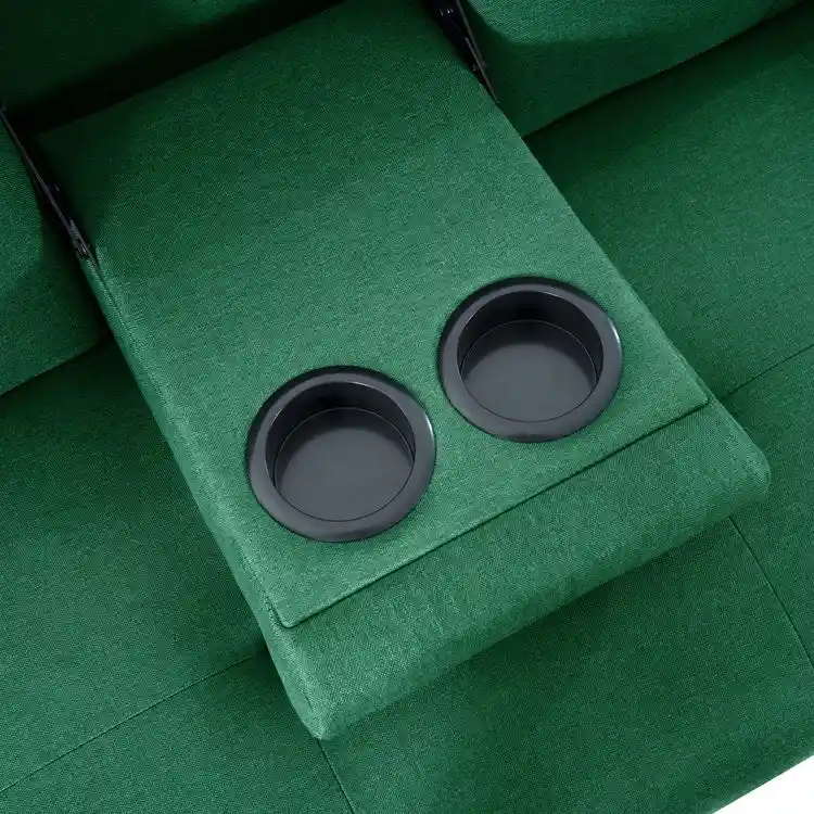 Futon Sofa Bed Couch with Armrest & Cupholders, Faux Leather Sofa Bed Couch Convertible Folding Reclining Small Couch