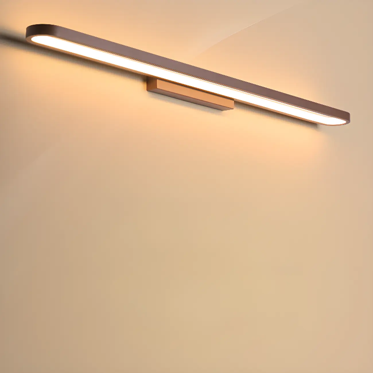 Modern Coffee Straight LED Bathroom Vanity Light in Hardwired
