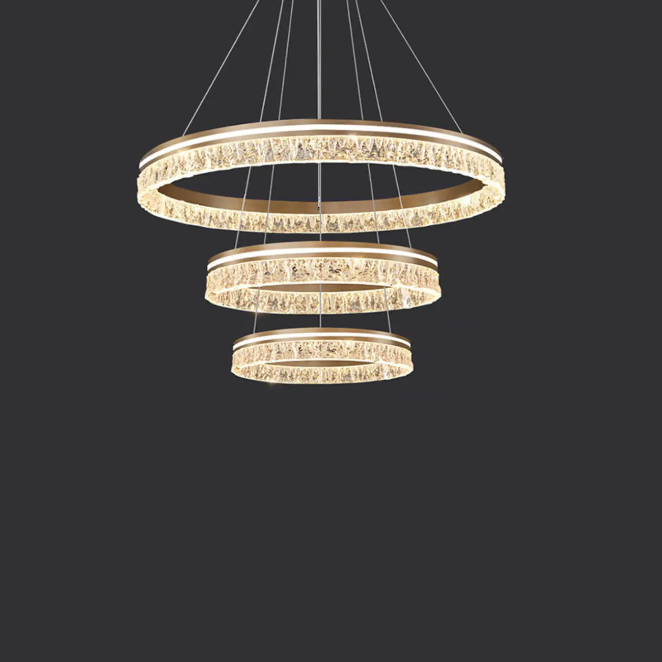 Modern LED Gold Circular Metal Chandelier