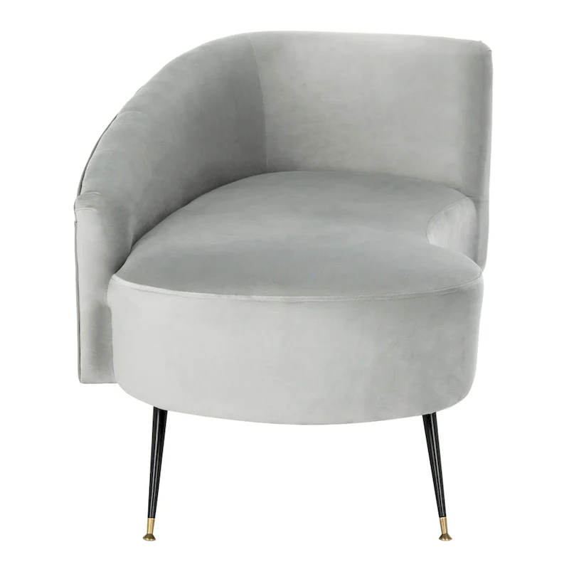 SAFAVIEH Helgrit Black/Gold Velvet Retro Glam Settee - 57.5 W x 27 D x 28 H - 58Wx27Dx28H