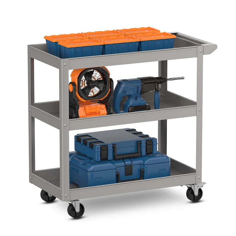 3-Tier Metal Utility Cart 400 lbs Storage Service Trolley Tool - See Details