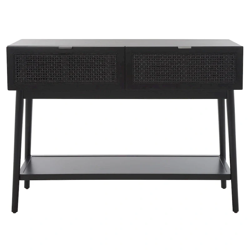 SAFAVIEH Capitola 2-Drawer Rattan Console Table - 42 In. W x 14 In. D x 31 In. H - 42Wx14Dx31H