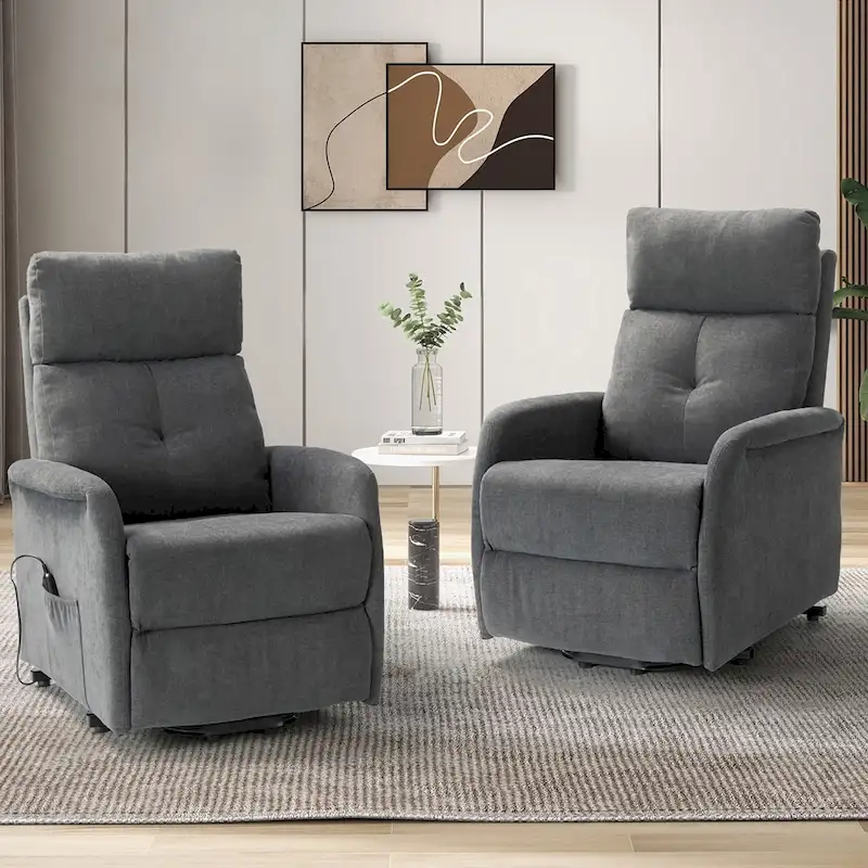 Elisa Power Remote Lift Assist Recliner Set Of 2 with Metal Base