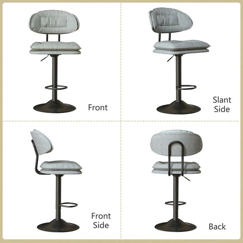 Set of 2 Swivel Bar Stools Adjustable Counter Height