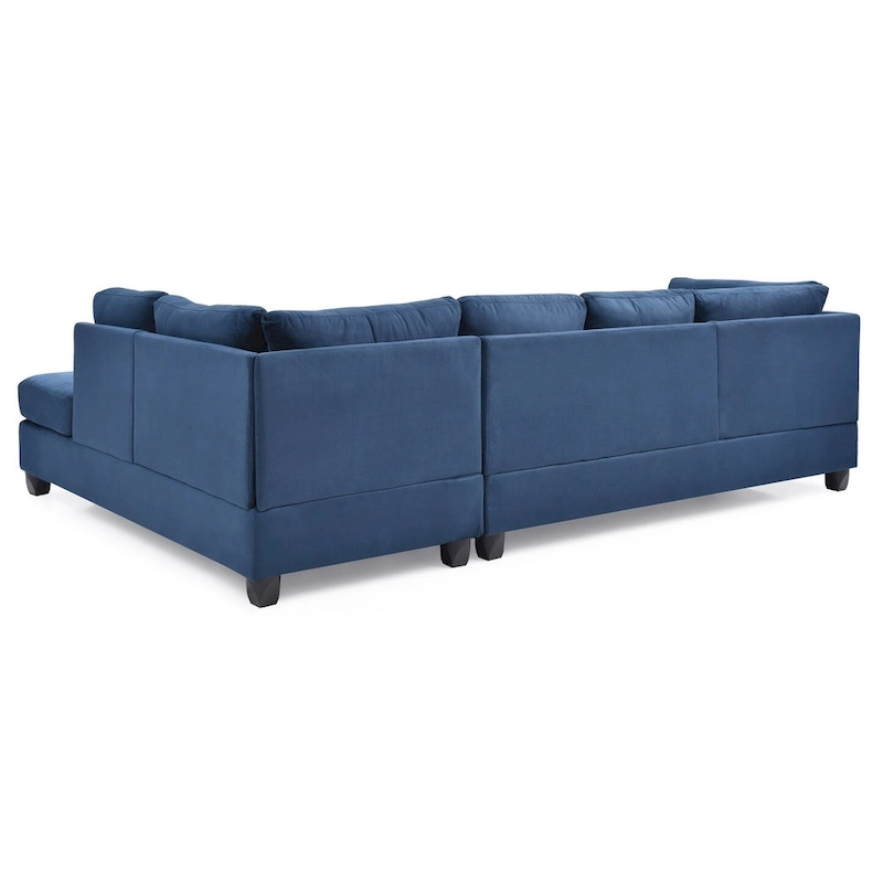 Malone 111 in. Suede 4-Seater Sectional Sofa with 2-Throw Pillow - 111L x 78W x 34H
