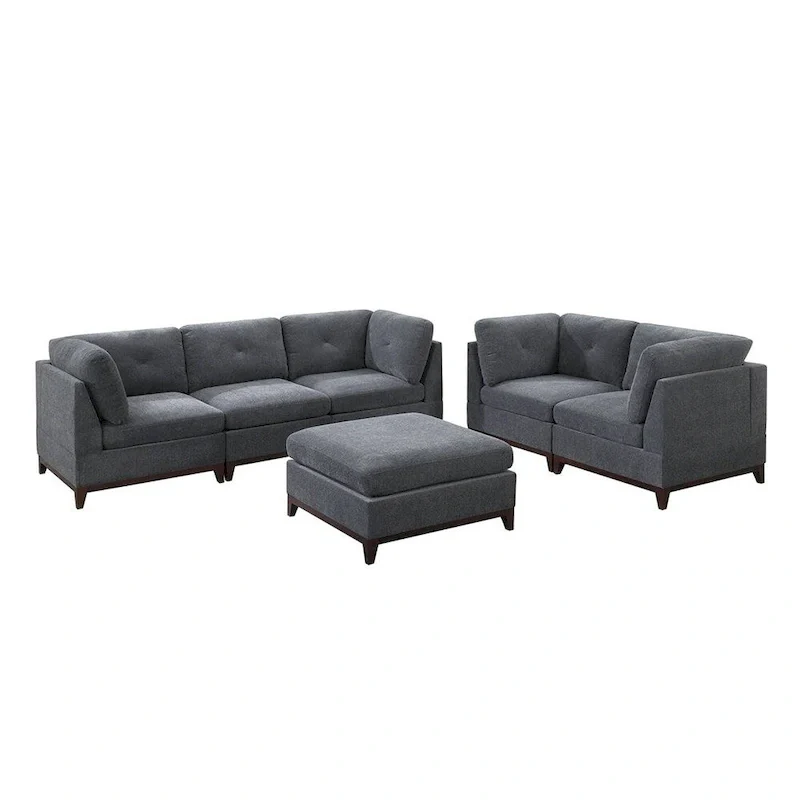 6 Piece Chenille Modular Sofa Set
