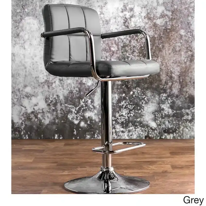 Corvelli Modern Adjustable Swivel Faux Leather Barstool by Furniture of America