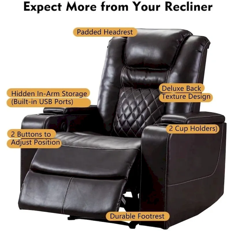 Ebello Multi-Function Power Recliner Home Theater Seating Chair