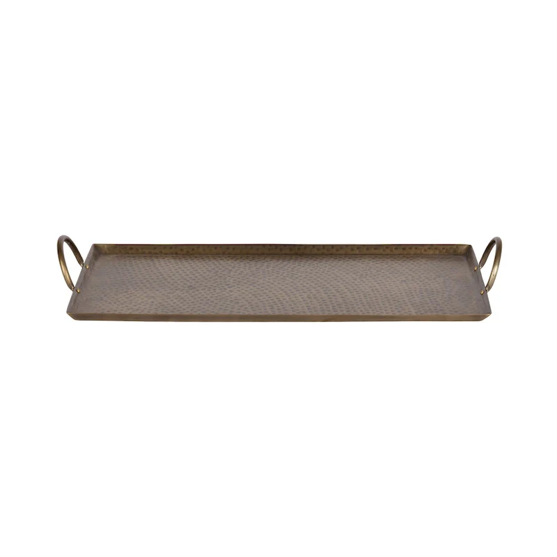 Kate and Laurel Sanzo Hammered Rectangle Metal Tray