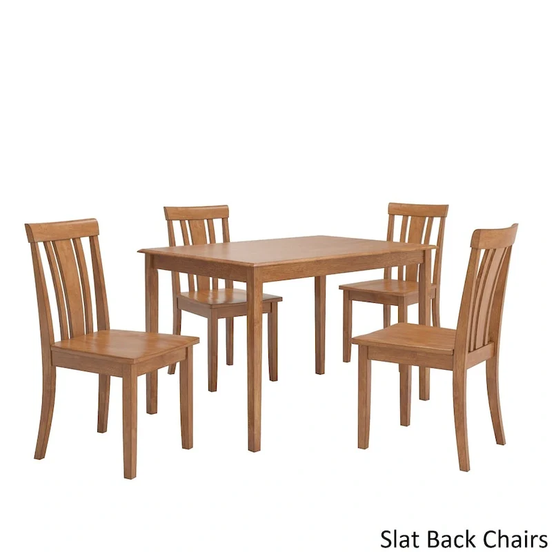 Wilmington II 48-Inch Rectangular Oak Finish 5-Piece Dining Set