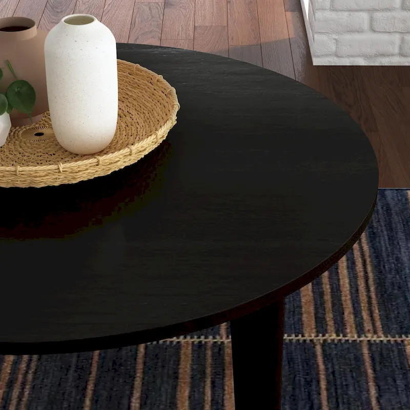 Brentwood Black Wood Round Dining Table