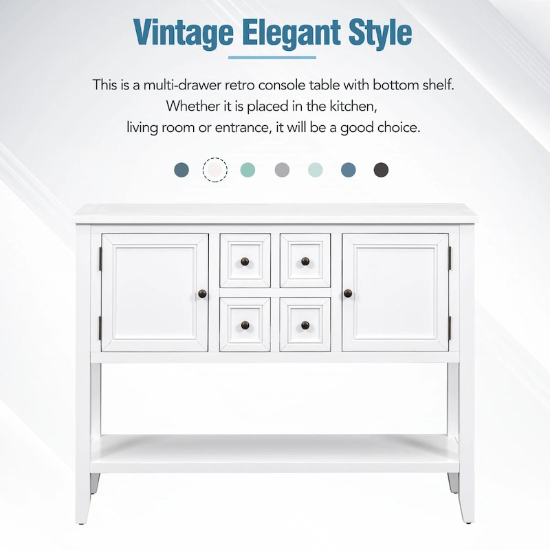 Buffet Sideboard Console Table with Bottom Shelf