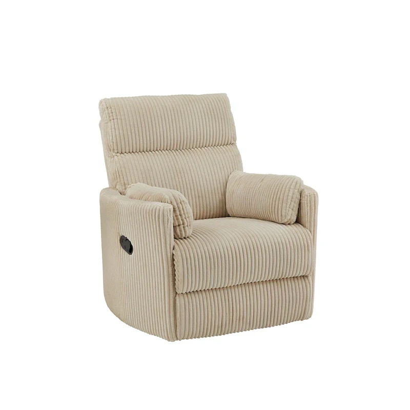 Montclair Plush Corduroy Fabric Manual Swivel Glider Recliner by iNSPIRE Q Classic