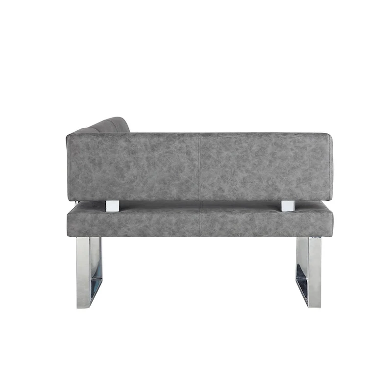 Somette Gene Dark Grey Reversible Dining Nook - 48.81 X 71.25 X 33.46