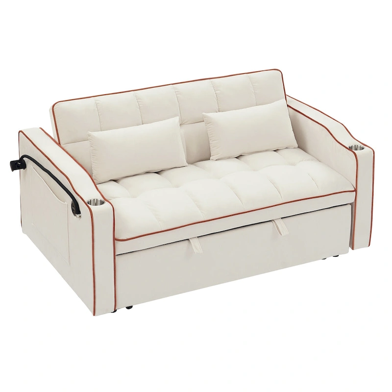 55.51 inch versatile foldable sofa bed in 3 lengths