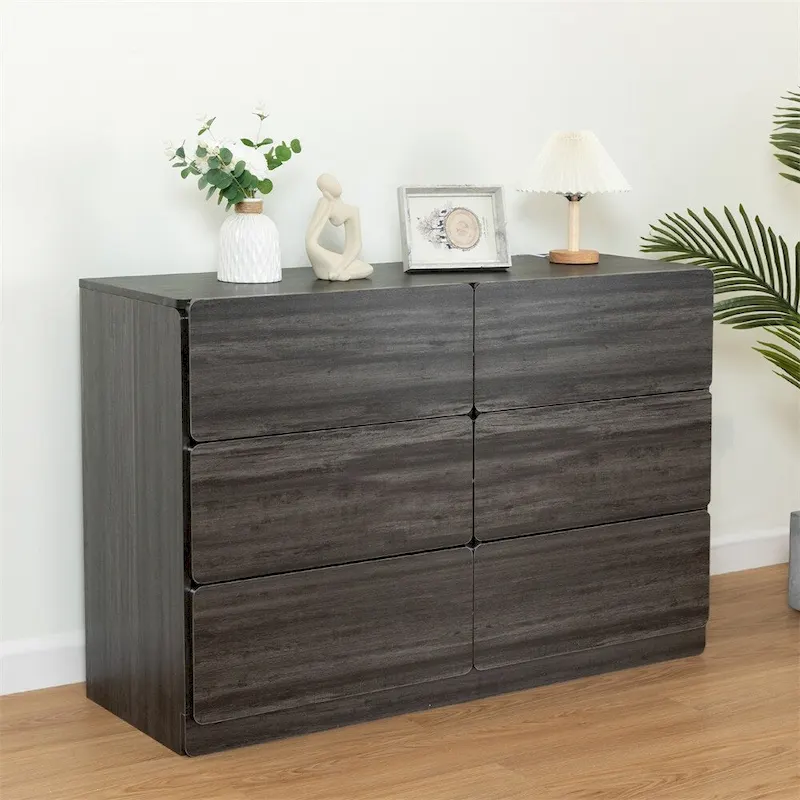 Wood Drawer Dresser Cabinet with Six Drawers
