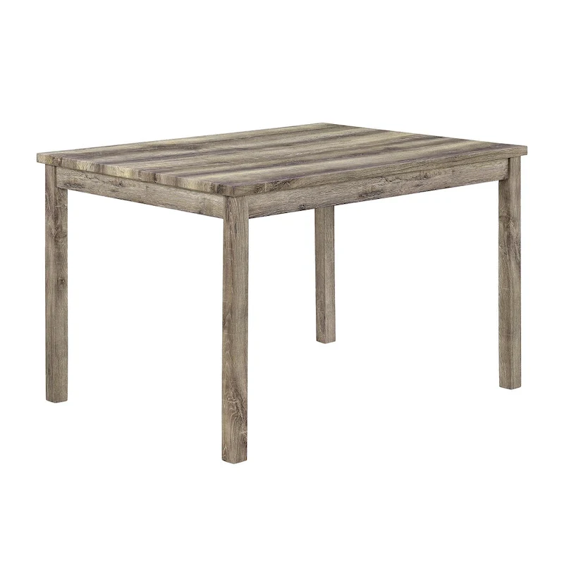 Rustic 5-Piece Dining Set with Small Space Rectangular Table & 4 Upholstered Chairs