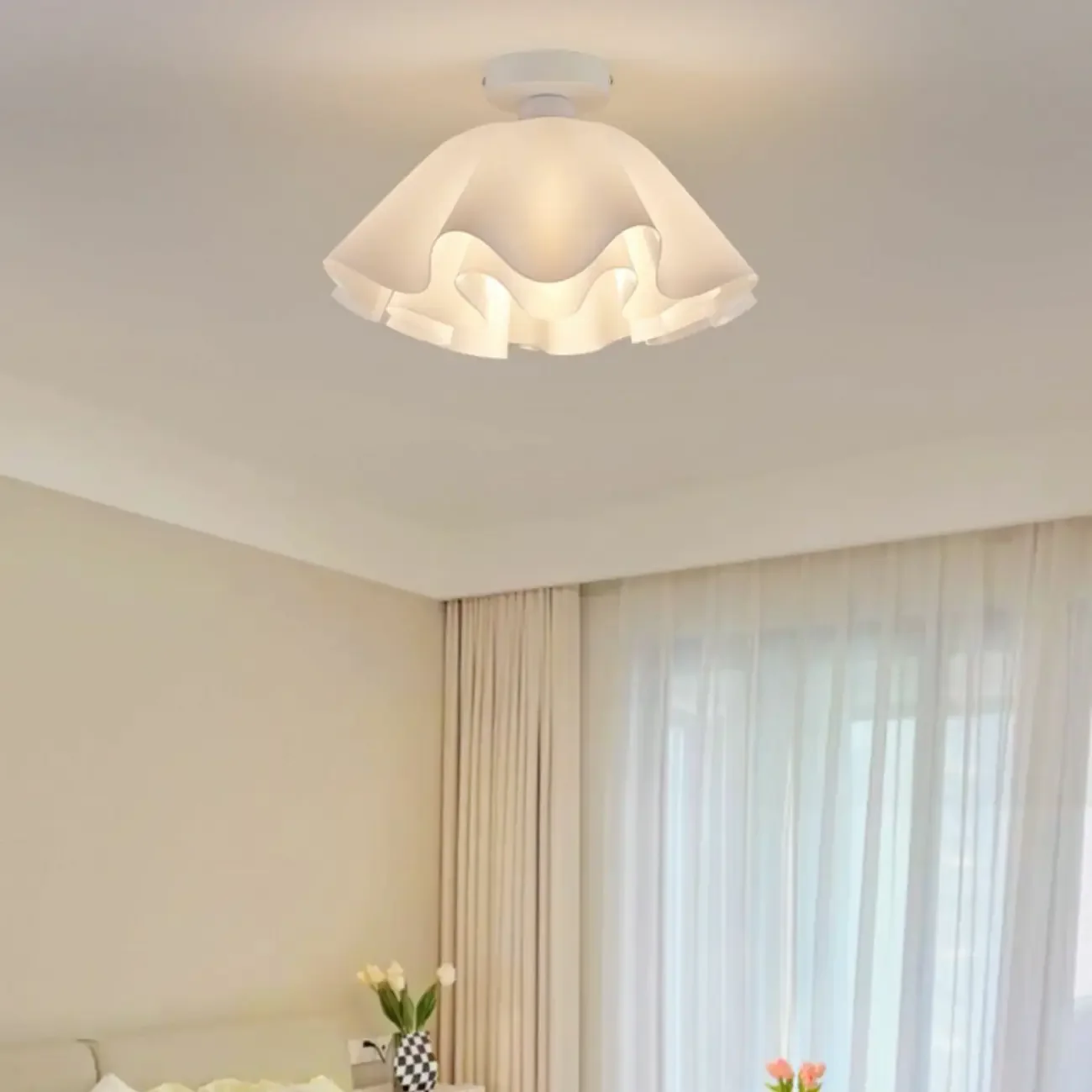 Elegant Acrylic Semi Flush Ceiling Light Fixture for Living Room