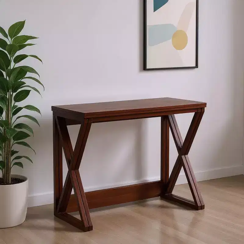 HomeRoots 46 Brown Solid Wood A Frame Console Table