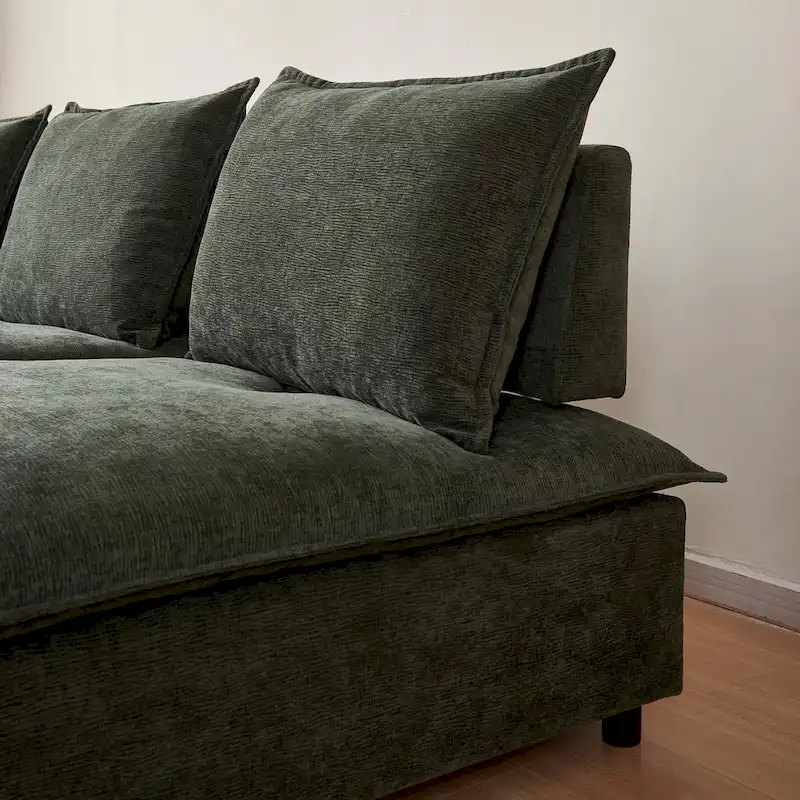 Chenille Upholstered Armless Modular Sectional Sofa, Free Combination