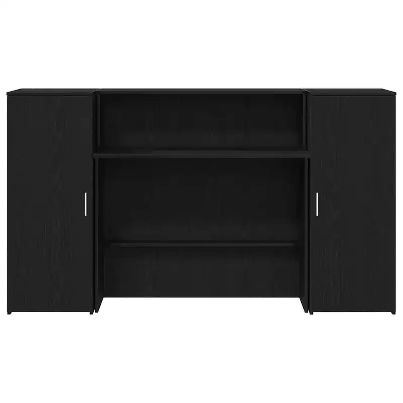 vidaXL Reception Desk Black Oak 70.9x19.7x40.7 Engineered Wood