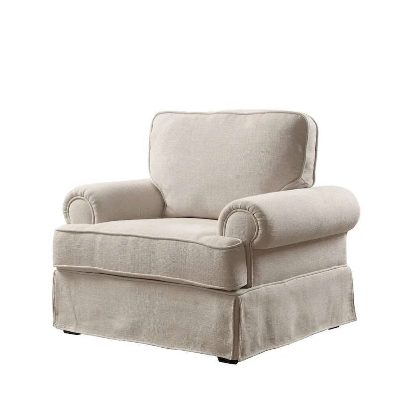Cupa Transitional Linen Fabric Padded Accent Chair by Furniture of America