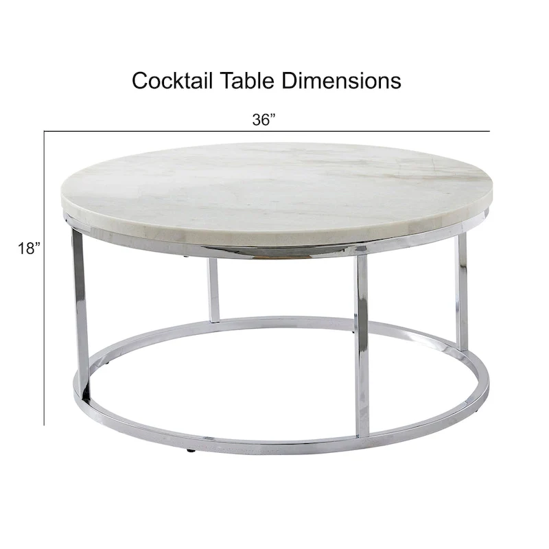 White Marble Top Round Coffee Table