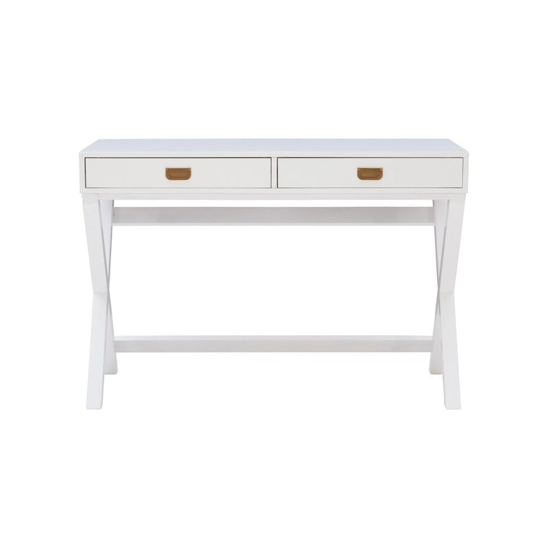 Poppy White X-base Writing Desk